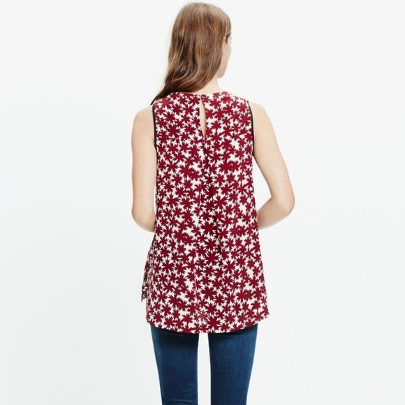 Madewell‎ Floral Print Red Silk Canal Tank XS - Picture 3 of 12